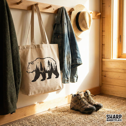 Bear Forest PNG, Wilderness Animal Art - 300 DPI Design for T-Shirt