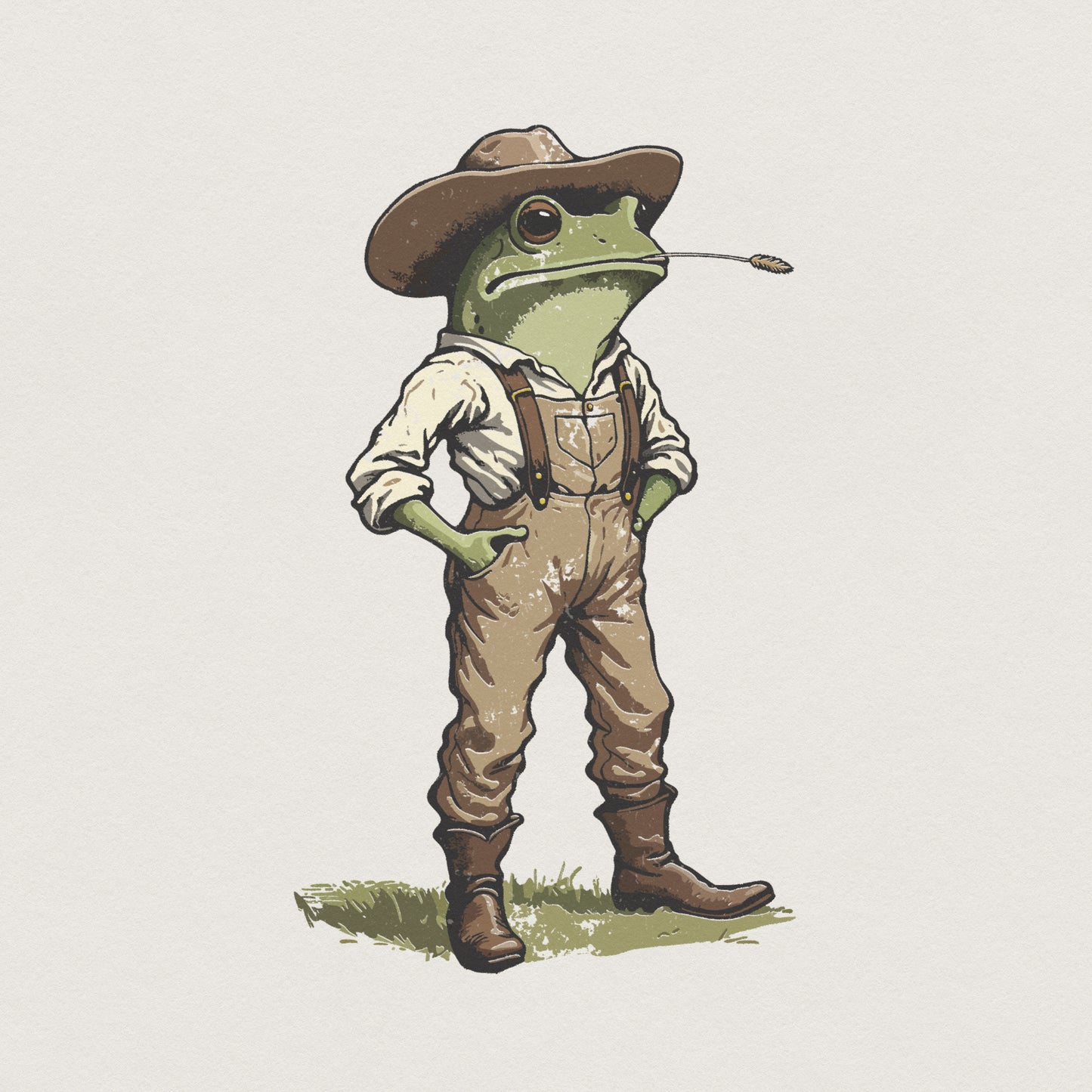 Cowboy Frog PNG, Country Western Animal Art - 300 DPI Design for T-Shirt