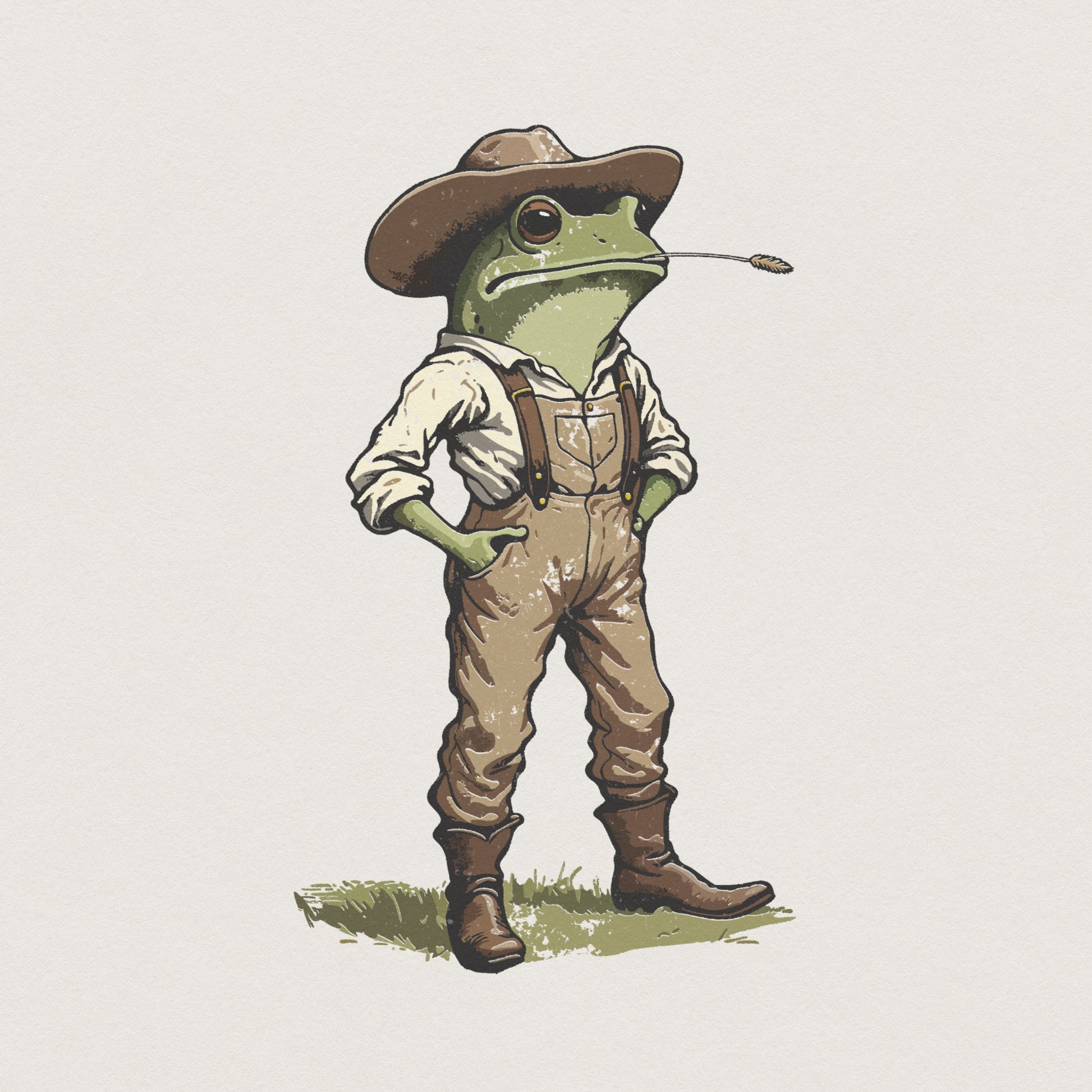 Cowboy Frog PNG, Country Western Animal Art - 300 DPI Design for T-Shirt