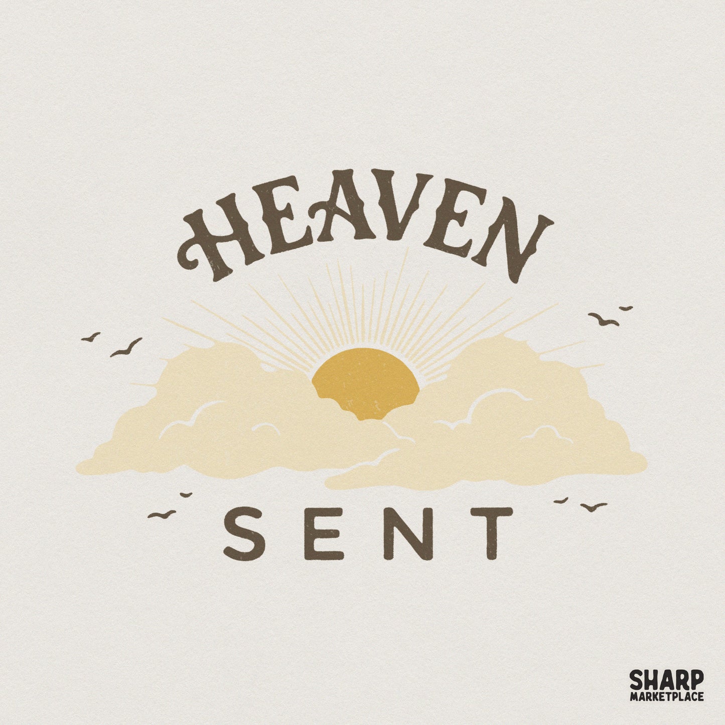 Heaven Sent PNG, Angelic Clouds Digital Design - 300 DPI Design for T-Shirt