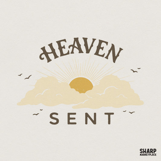 Heaven Sent PNG, Angelic Clouds Digital Design - 300 DPI Design for T-Shirt