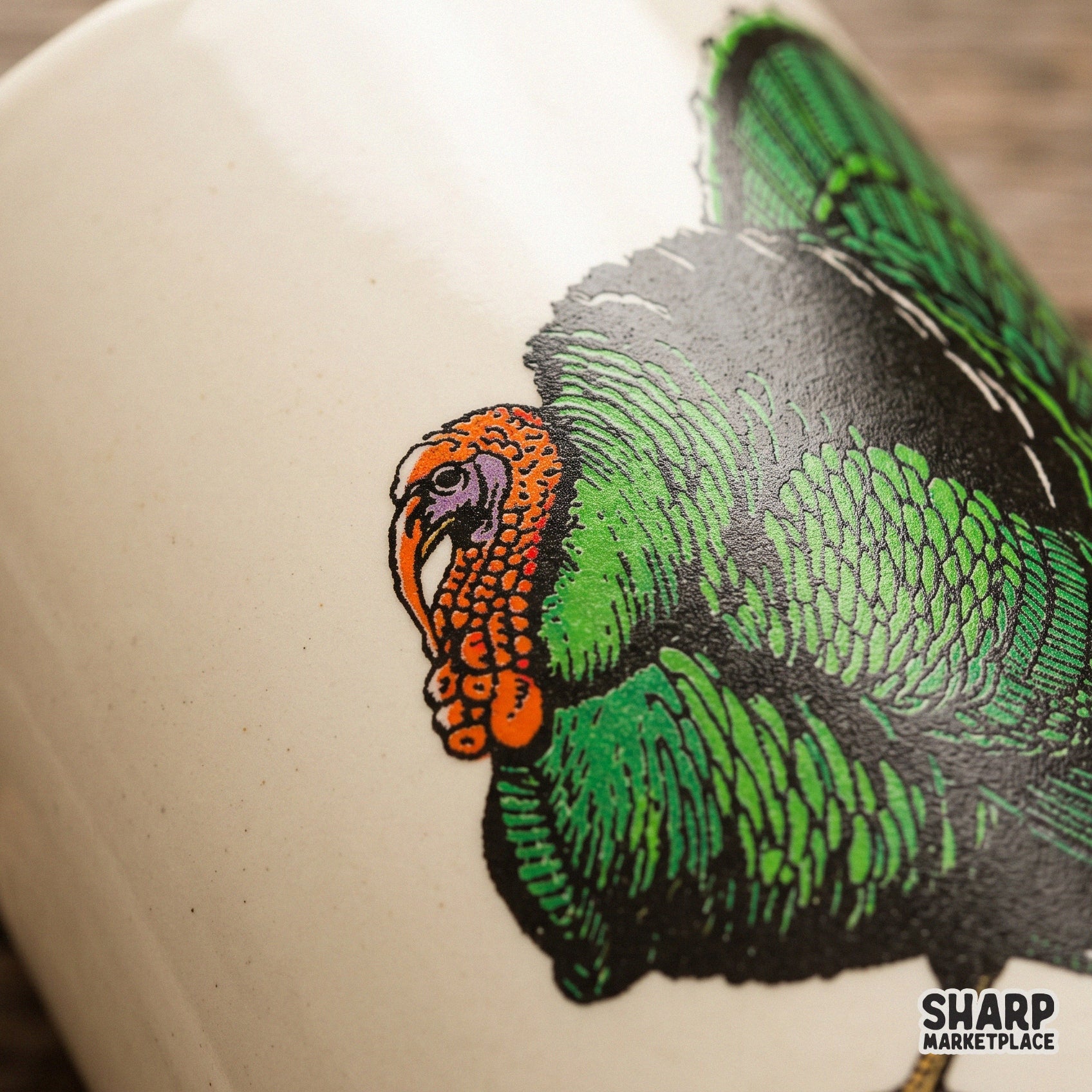 Vintage green feathered turkey drawing retro autumn fall png graphic for thanksgiving shirts
