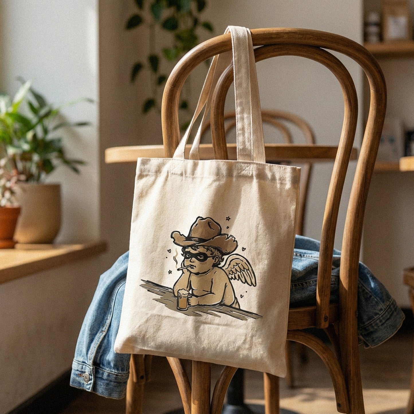 Cowboy Angel PNG, Funny Western Cherub Art - 300 DPI Design for T-Shirt