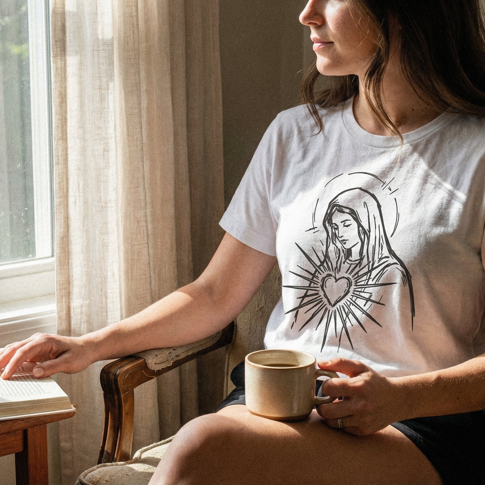 Sacred Heart of Mary PNG, Religious Shirt Design - 300 DPI Design for