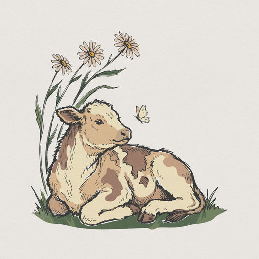 Cow PNG, Calf Digital Download - 300 DPI Design for T-Shirt