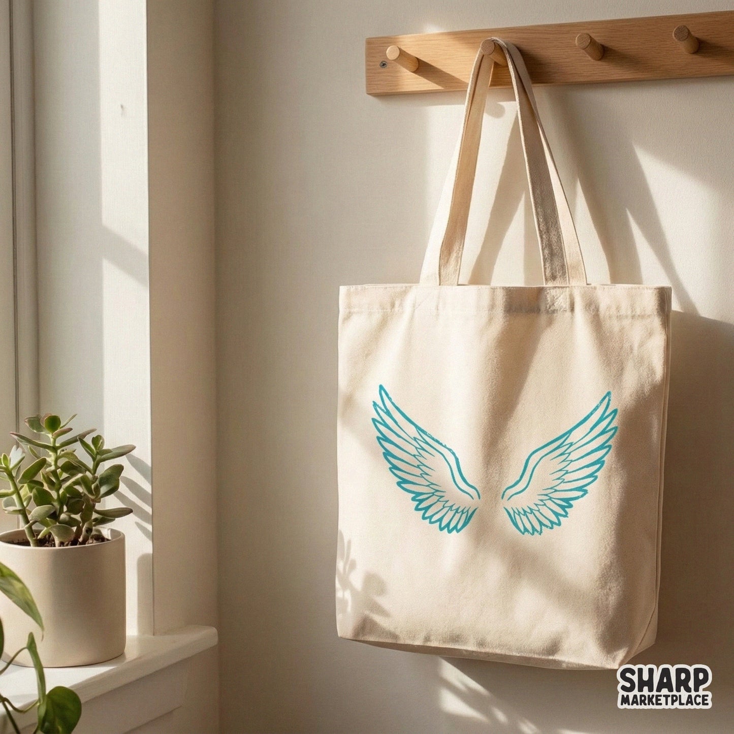 Detailed teal feather wings digital illustration with a symmetrical layout, perfect for custom memorial shirts, stickers, or wall art.