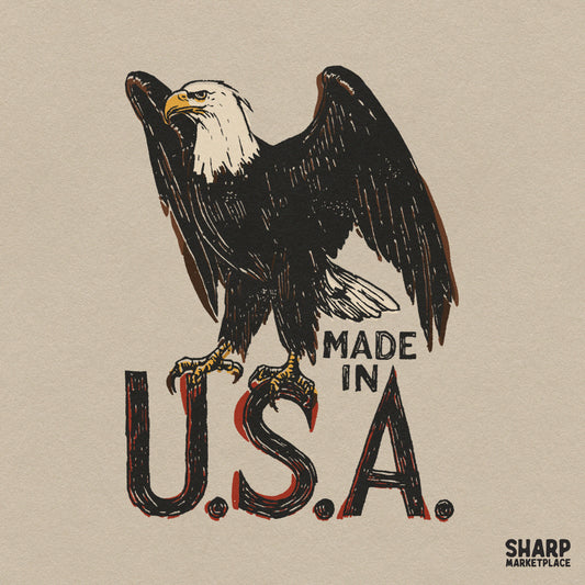 Vintage patriotic bald eagle with American flag design for western shirt sublimation downloads