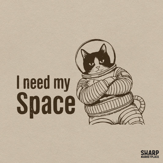 I Need My Space Trendy PNG Shirt PNG, Funny Astronaut Cat