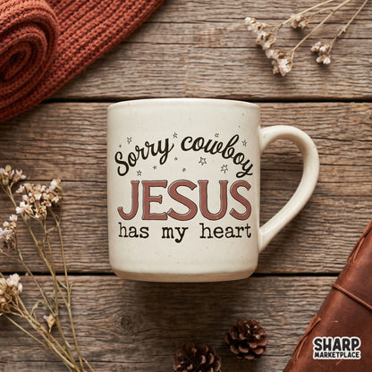 Retro cowboy Jesus has my heart Christian western graphic design for sublimation and t-shirt png transfers