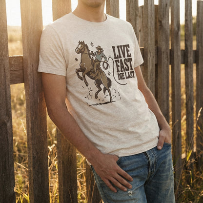 Live Fast Die Last PNG, Cowboy Western Shirt Digital Download - 300 DPI