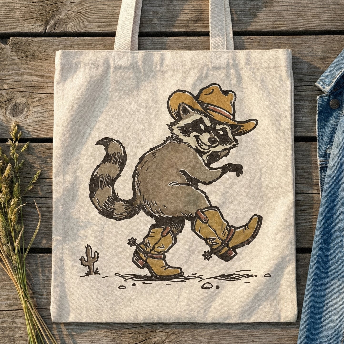Cowboy Raccoon PNG, Funny Animal Art - 300 DPI Design for T-Shirt