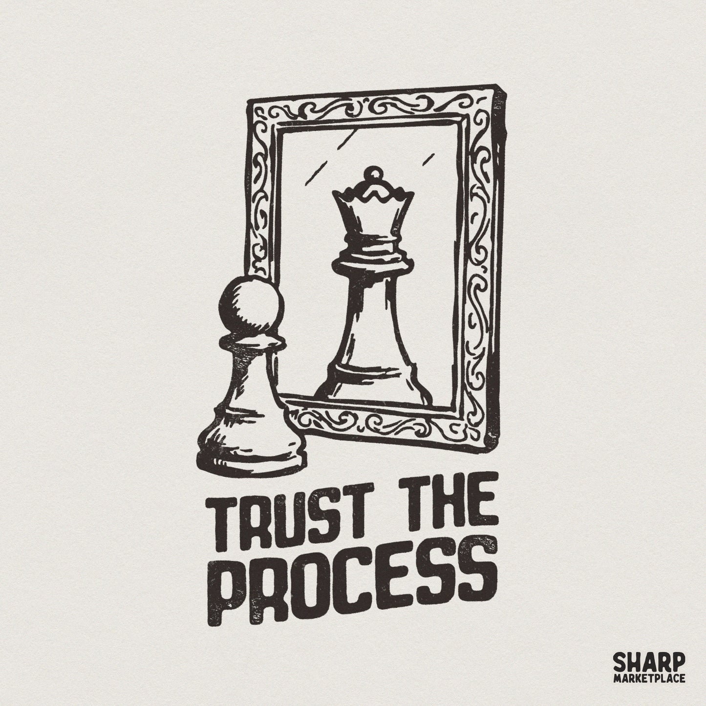 Trust The Process PNG, Motivational Chess Printable - 300 DPI Design for