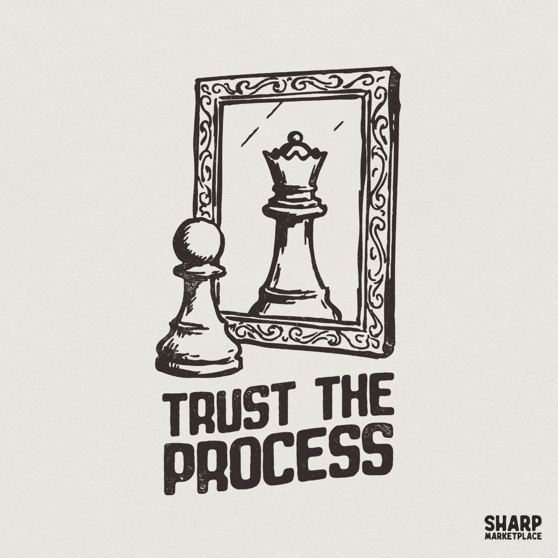 Trust The Process PNG, Motivational Chess Printable - 300 DPI Design for