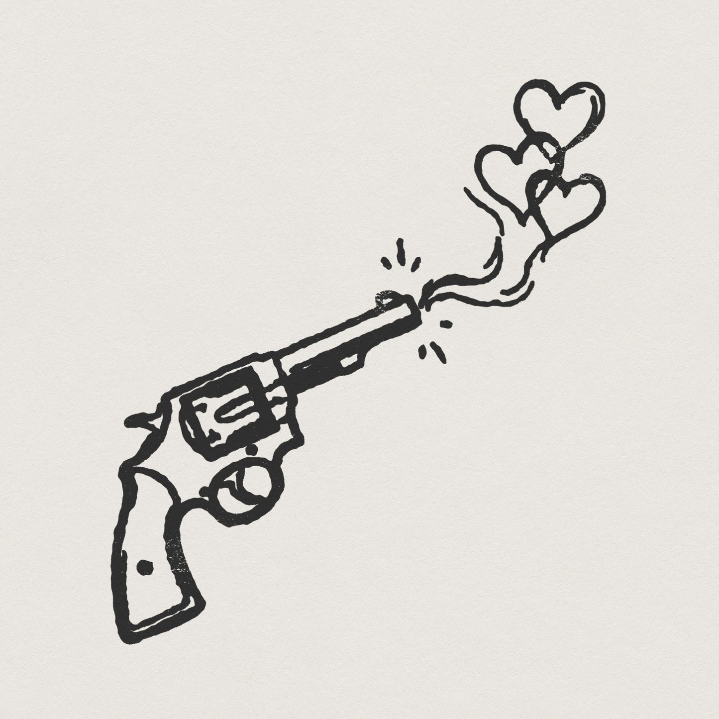 Love And Peace Gun PNG, Retro Heart Pistol Digital Download - 300 DPI