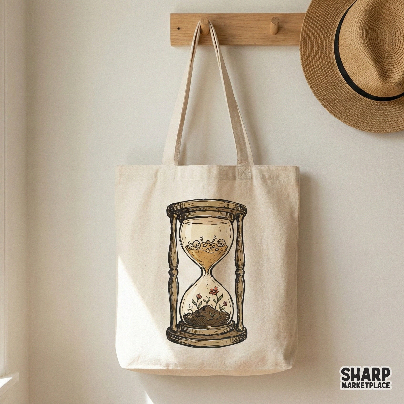 Hourglass PNG, Skeleton Sand Art - 300 DPI Design for T-Shirt