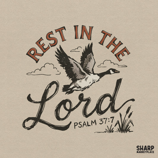 Rest In The Lord Psalm 37:7, Christian PNG For Bible Verse PNG Shirts -