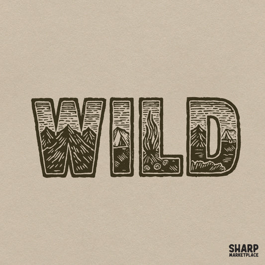 Retro outdoor mountain scene PNG graphic for wild fall and summer camping t-shirt designs