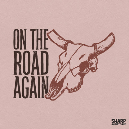 Retro western cow skull transparent PNG design with desert bone art for country music t-shirts and apparel