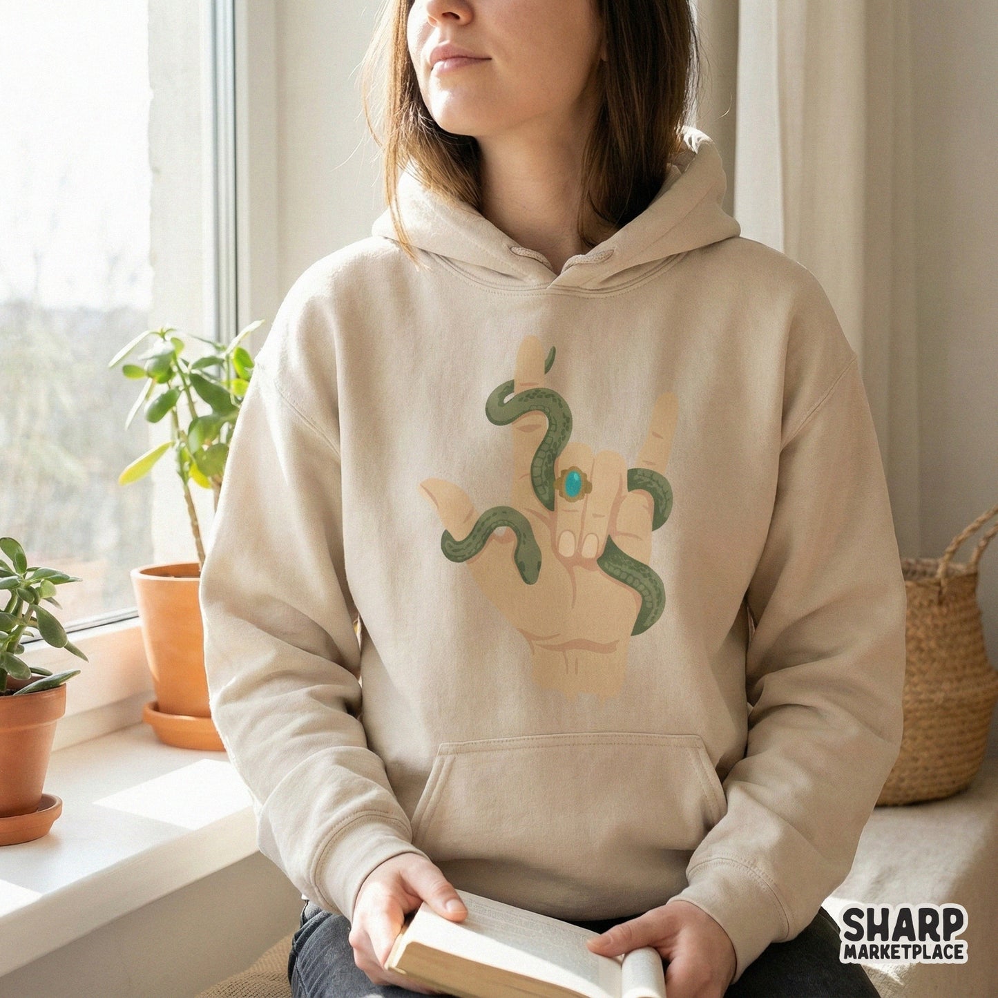 Snake Hand PNG, Boho Occult Sign - 300 DPI Design for T-Shirt