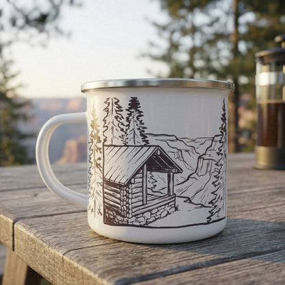 Rustic Cabin PNG, Mountain Landscape Art Print - 300 DPI Design for T-Shirt