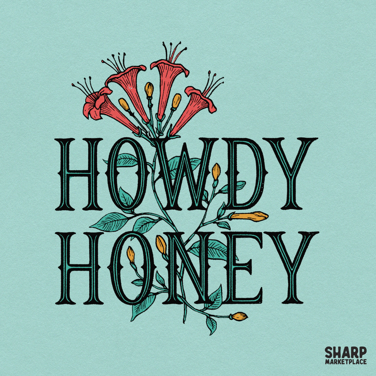 Howdy Honey Western PNG, Trendy PNG Botanical Flower