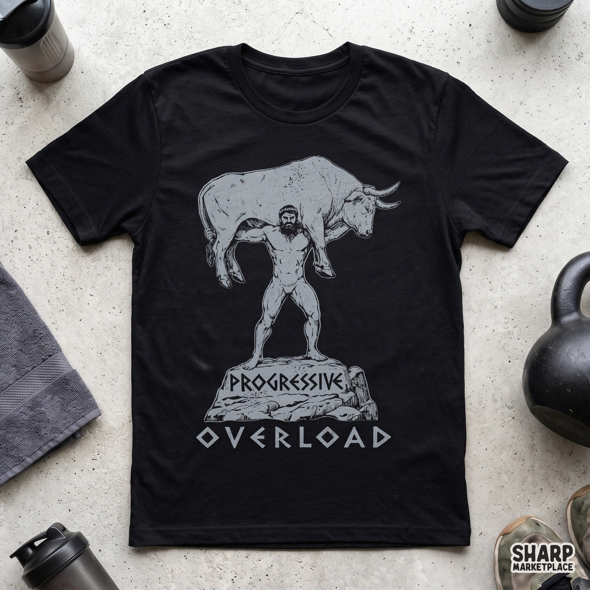 Progressive Overload Milo of Croton Bull Lifting Art