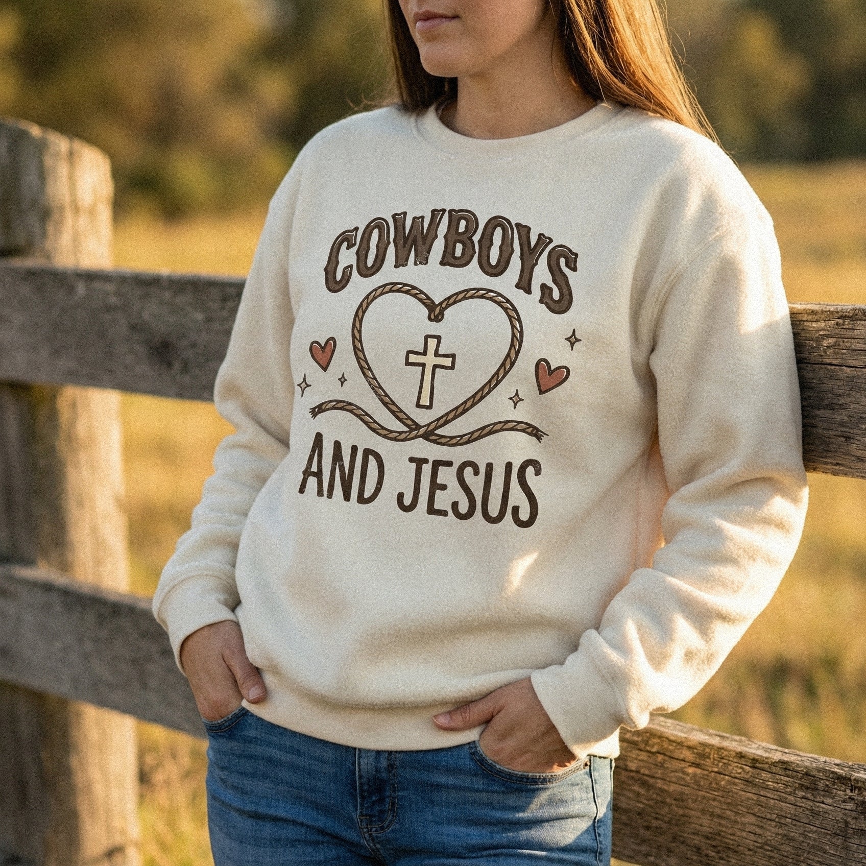 Cowboys And Jesus PNG, Western Christian Shirt Design - 300 DPI Design