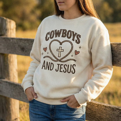 Cowboys And Jesus PNG, Western Christian Shirt Design - 300 DPI Design