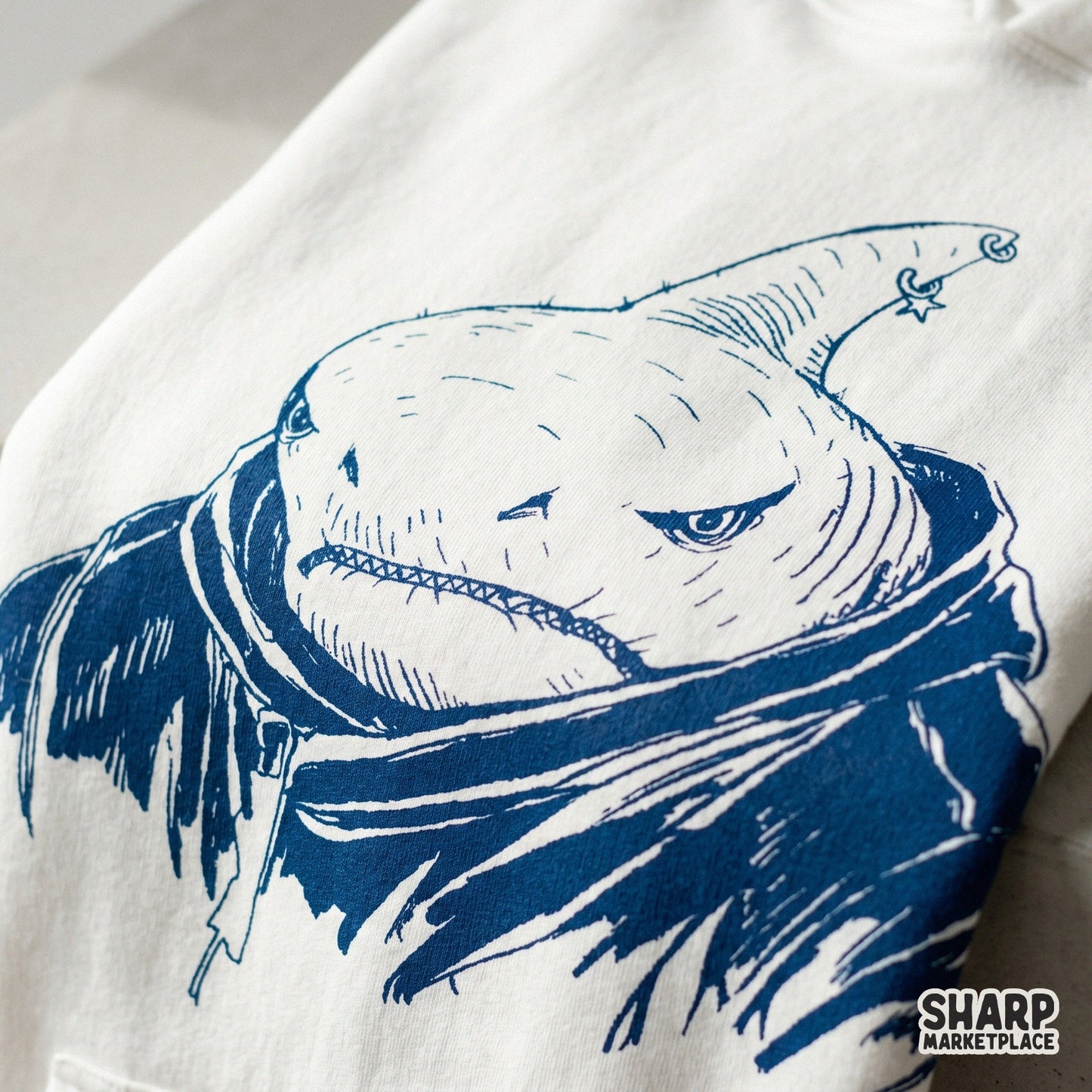 Grumpy shark in a hoodie funny ocean meme animal art sublimation png for retro summer beach shirts