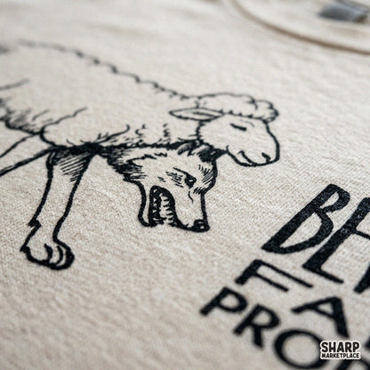 Retro Beware False Prophets wolf in sheep clothing Christian PNG sublimation design for apparel and t-shirts