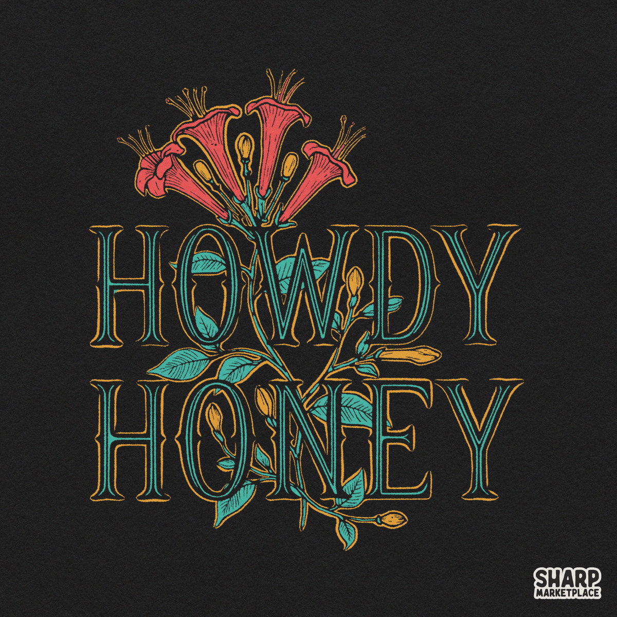 Howdy Honey Western PNG, Trendy PNG Botanical Flower