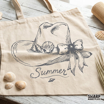 Beach cowgirl hat with seashells and bow PNG for retro coastal western apparel and summer sublimation designs