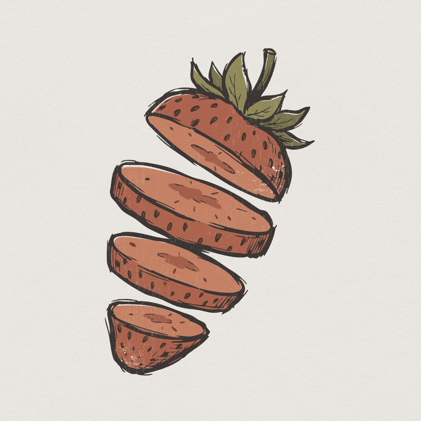 Strawberry PNG Shirt, Sliced Fruit Digital Print - 300 DPI Design for