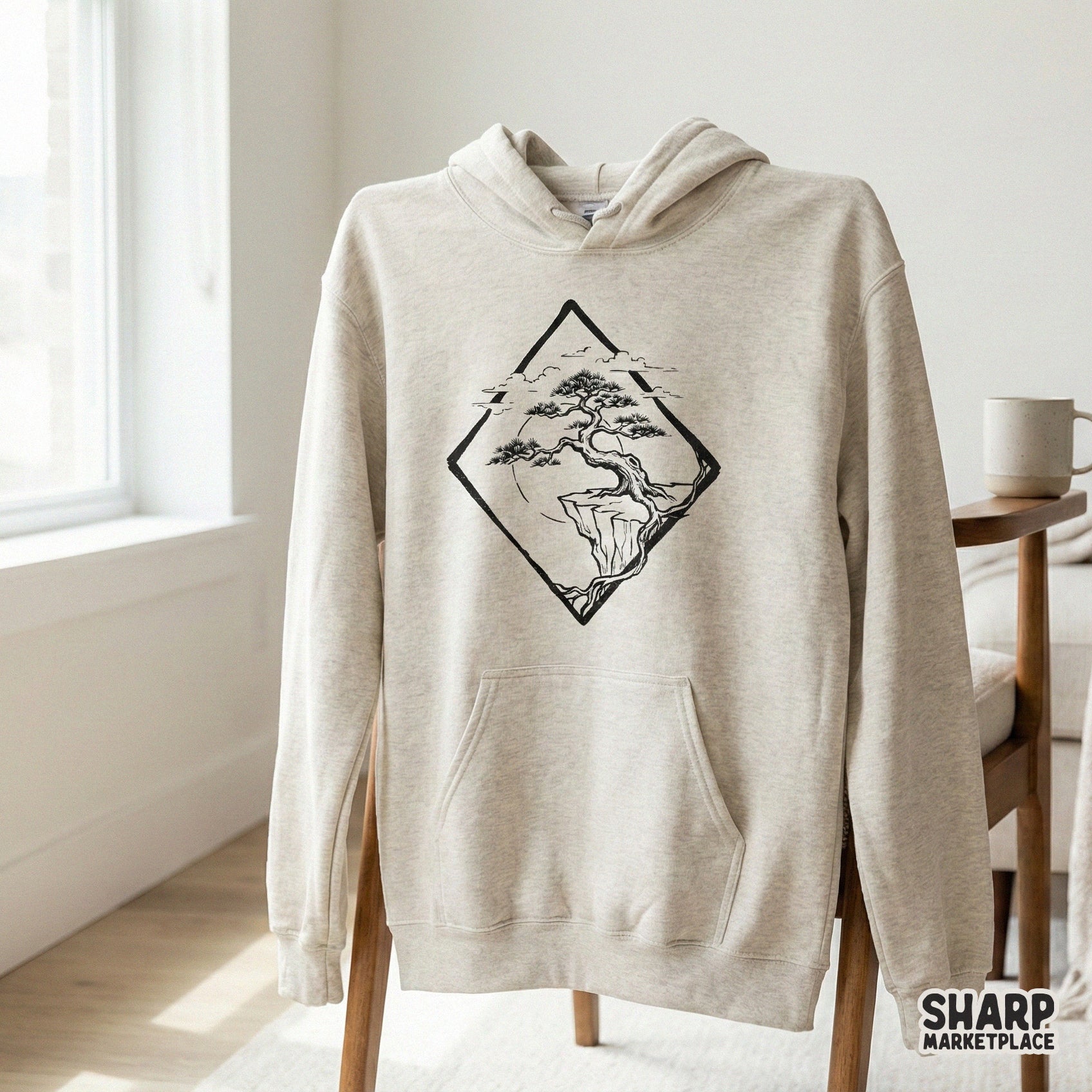 Bonsai Tree PNG, Japanese Minimalist Art - 300 DPI Design for T-Shirt