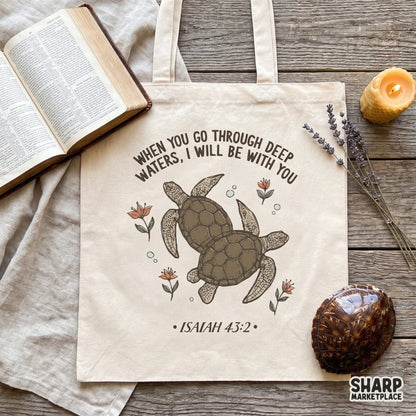 Christian sea turtle design with deep waters scripture for sublimation and t-shirt printing