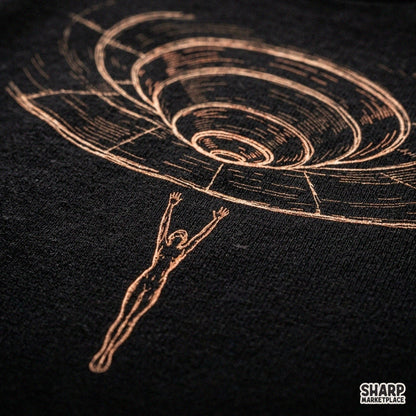 Sci fi flying saucer beaming up a human figure in a retro vintage style for Halloween spooky season PNG t-shirt designs