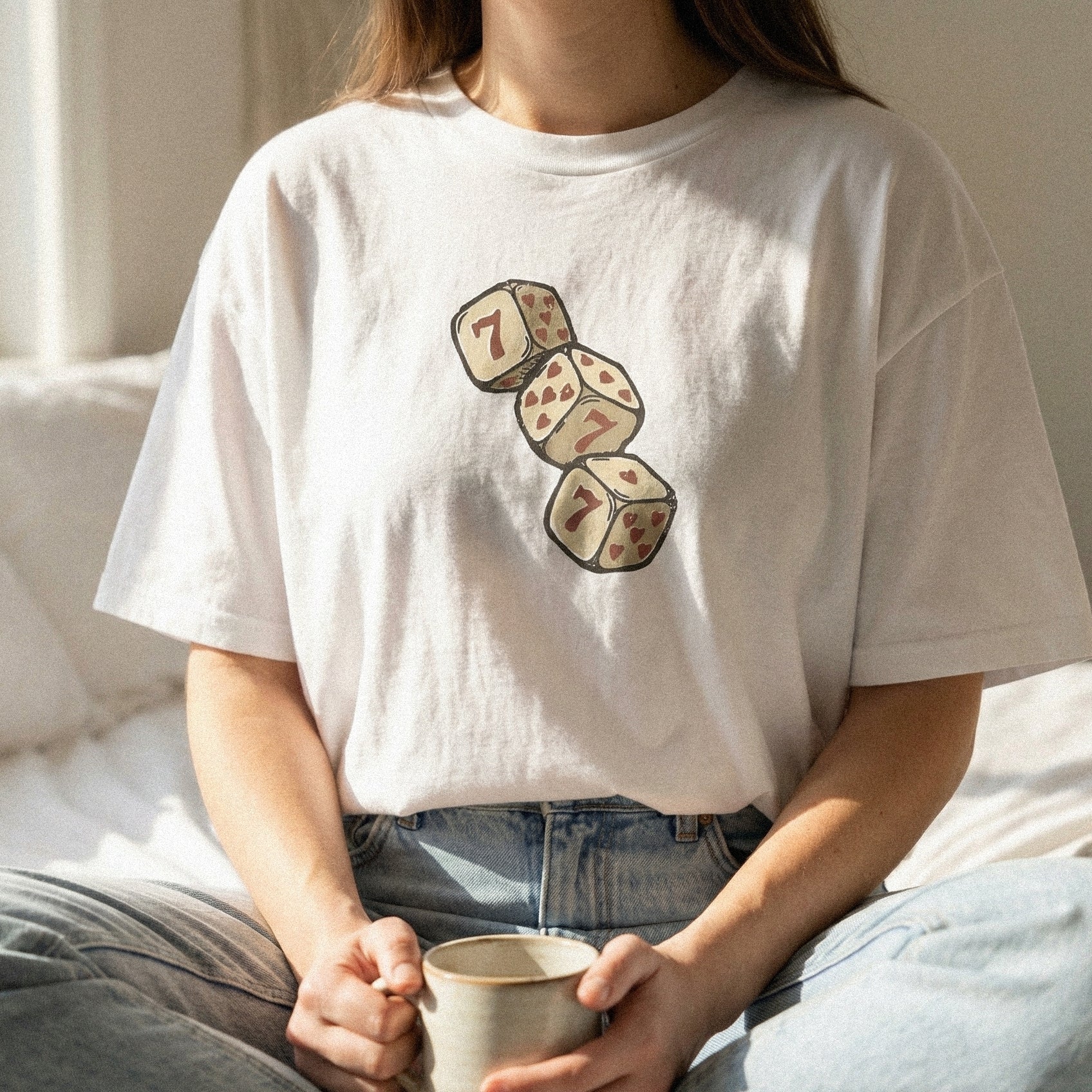 Lucky 7 Dice PNG, Vintage Casino Aesthetic - 300 DPI Design for T-Shirt