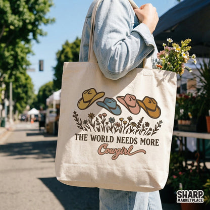 The World Needs More Cowgirl PNG, Western Hat Floral Shirt Design - 300