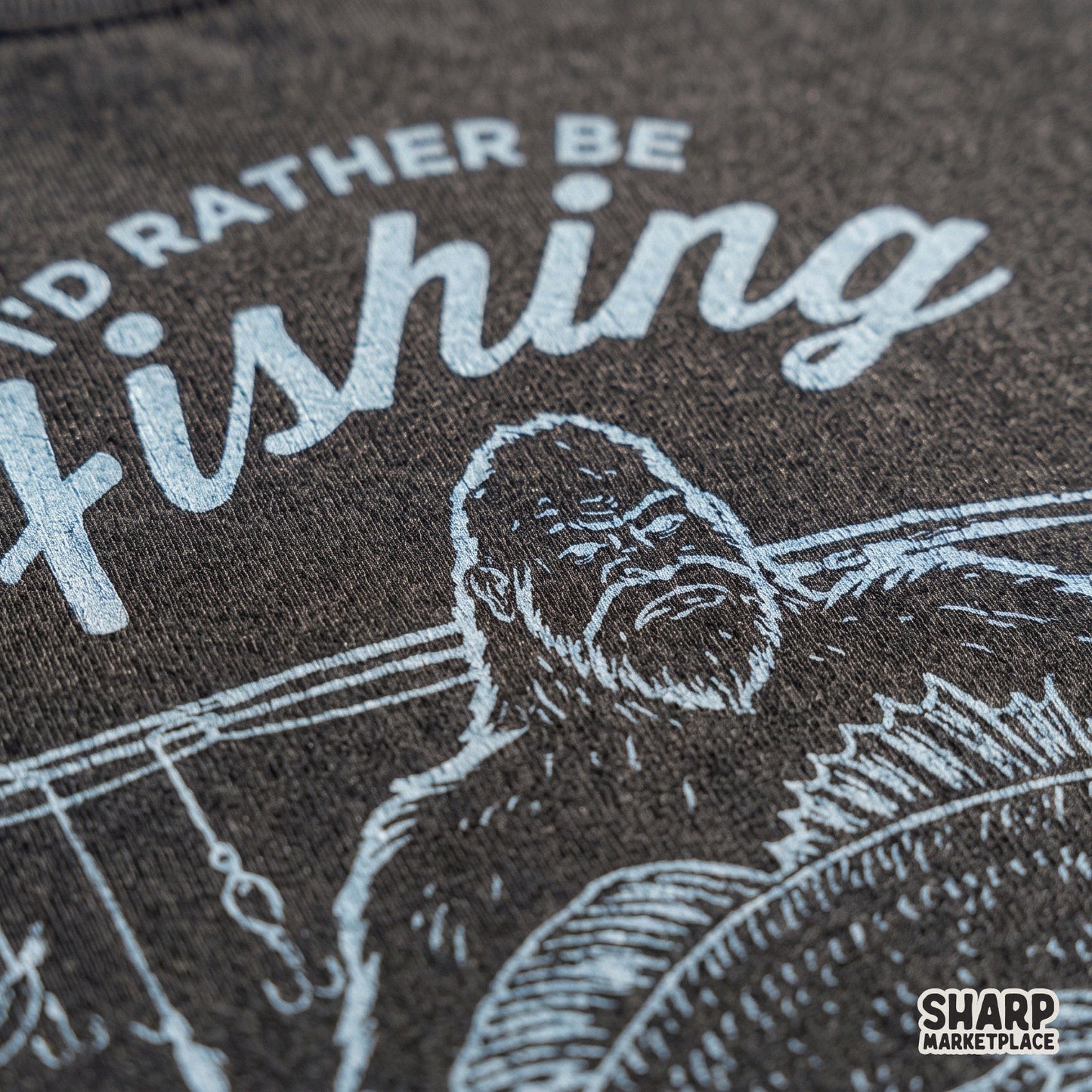 Retro Bigfoot fisherman design for funny fishing PNG shirts and lake life camping gifts for outdoorsy Sasquatch fans