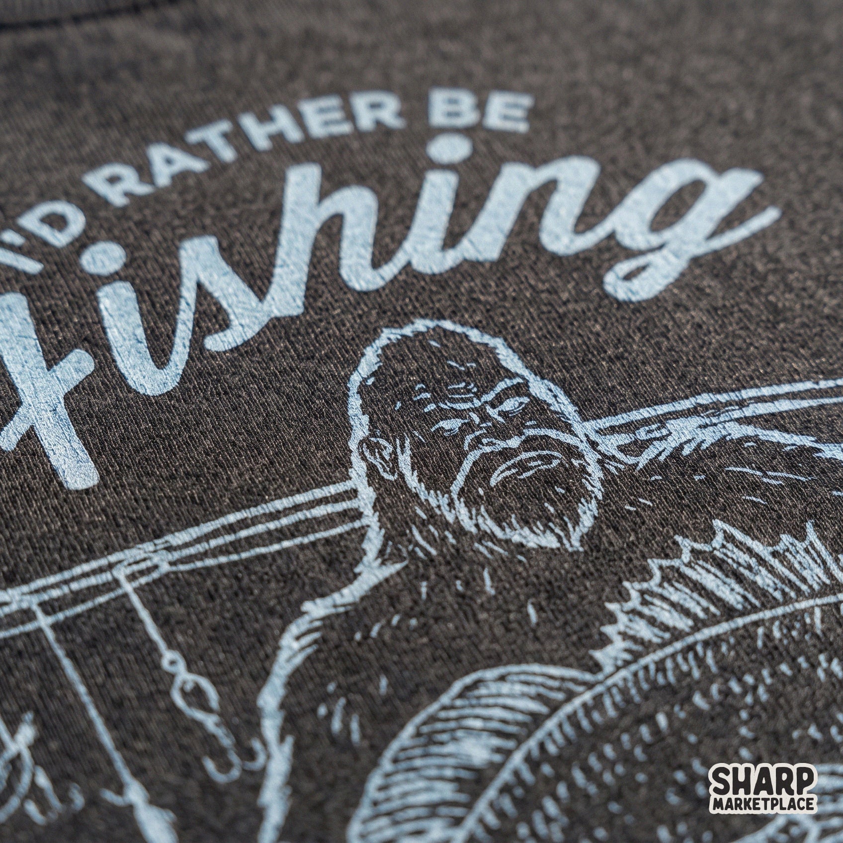 Retro Bigfoot fisherman design for funny fishing PNG shirts and lake life camping gifts for outdoorsy Sasquatch fans