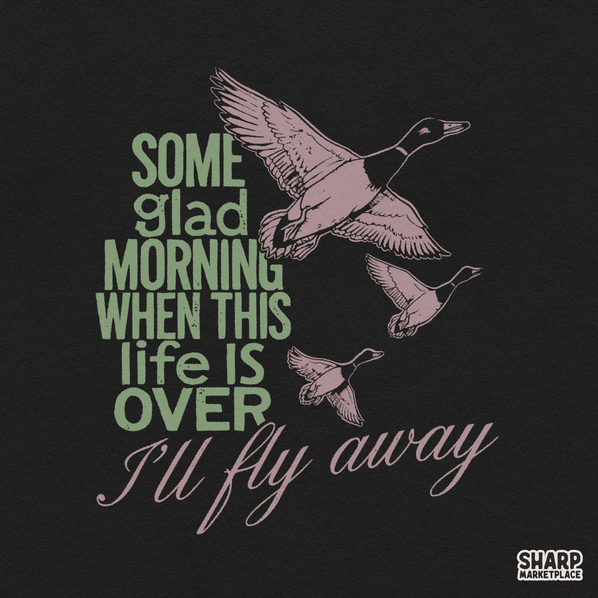 Vintage mallard duck Christian faith PNG design for hunting apparel and sublimation t-shirts