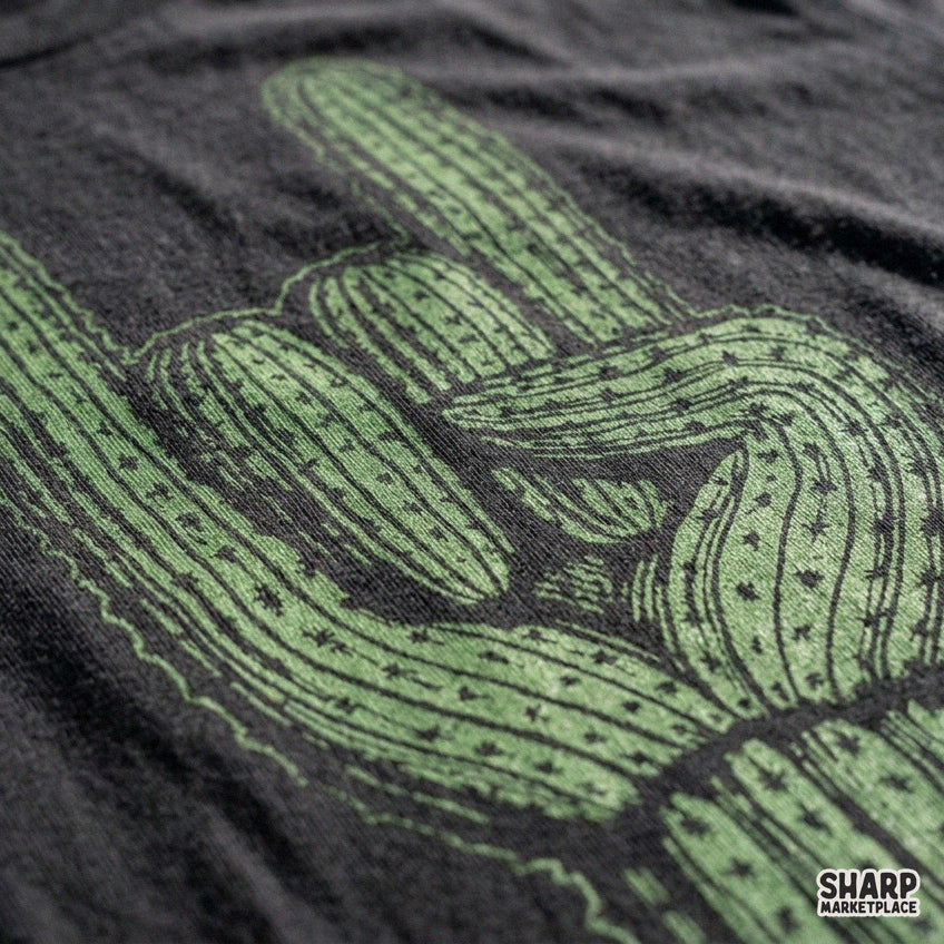 Saguaro Rock On Hand Sign Illustration, Western PNG