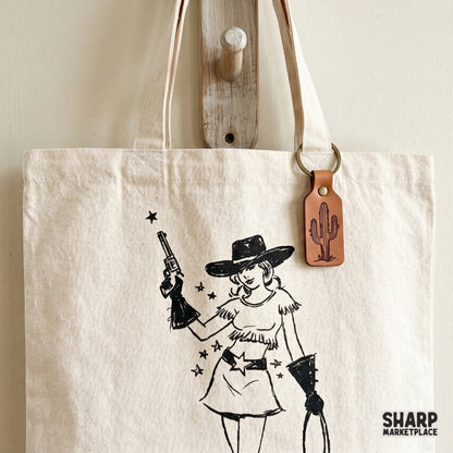 Distressed sketch-style cowgirl graphic with stars, ideal for creating custom western shirts, stickers, tumblers, and DIY craft projects.