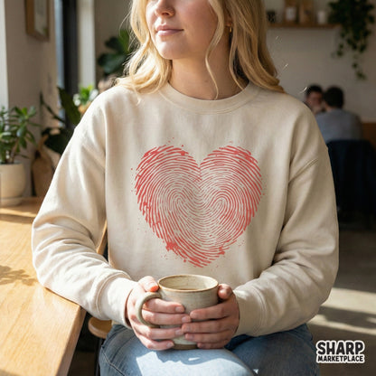 Heart Fingerprint PNG, Unique Love Digital Download Shirt Design - 300