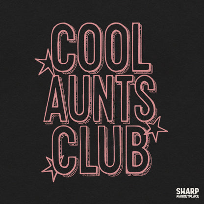 Cool Aunts Club retro PNG design with colorful wavy font for custom shirt sublimation