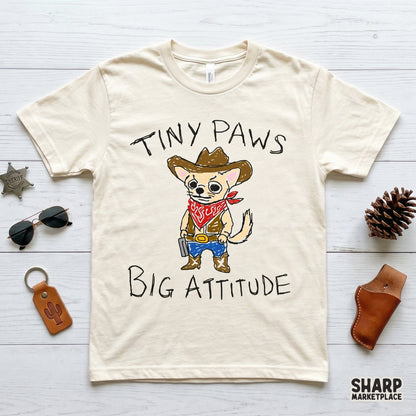 Funny western dog graphic with a chihuahua in a cowboy hat and bandana, suitable for DIY sublimation shirts, tumblers, and trendy dog-themed gifts.