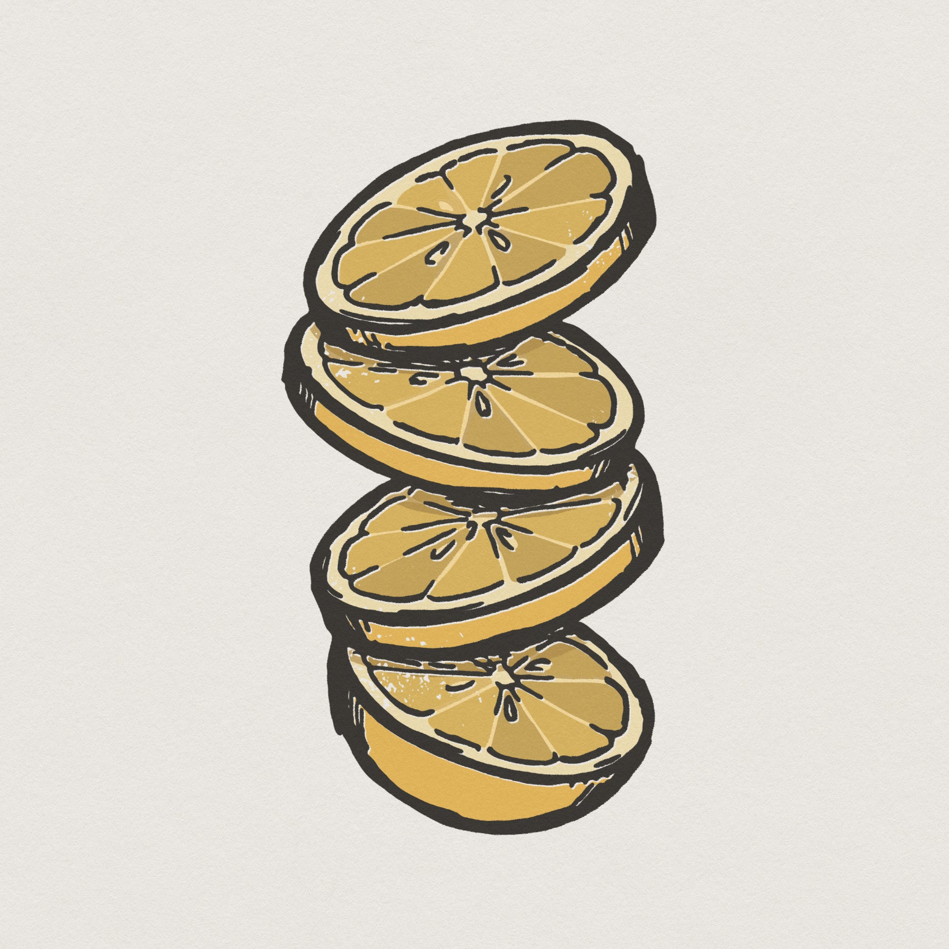 Stacked Lemon Slices PNG, Citrus Fruit Clipart for Sublimation - 300 DPI