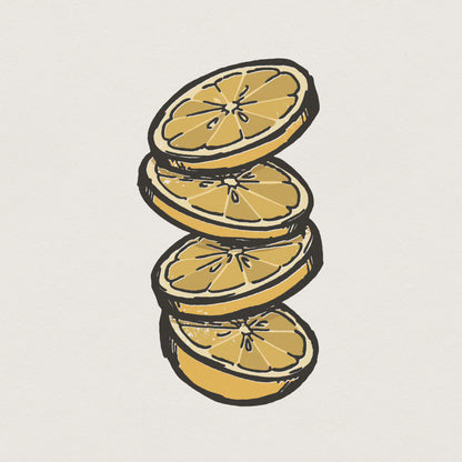 Stacked Lemon Slices PNG, Citrus Fruit Clipart for Sublimation - 300 DPI