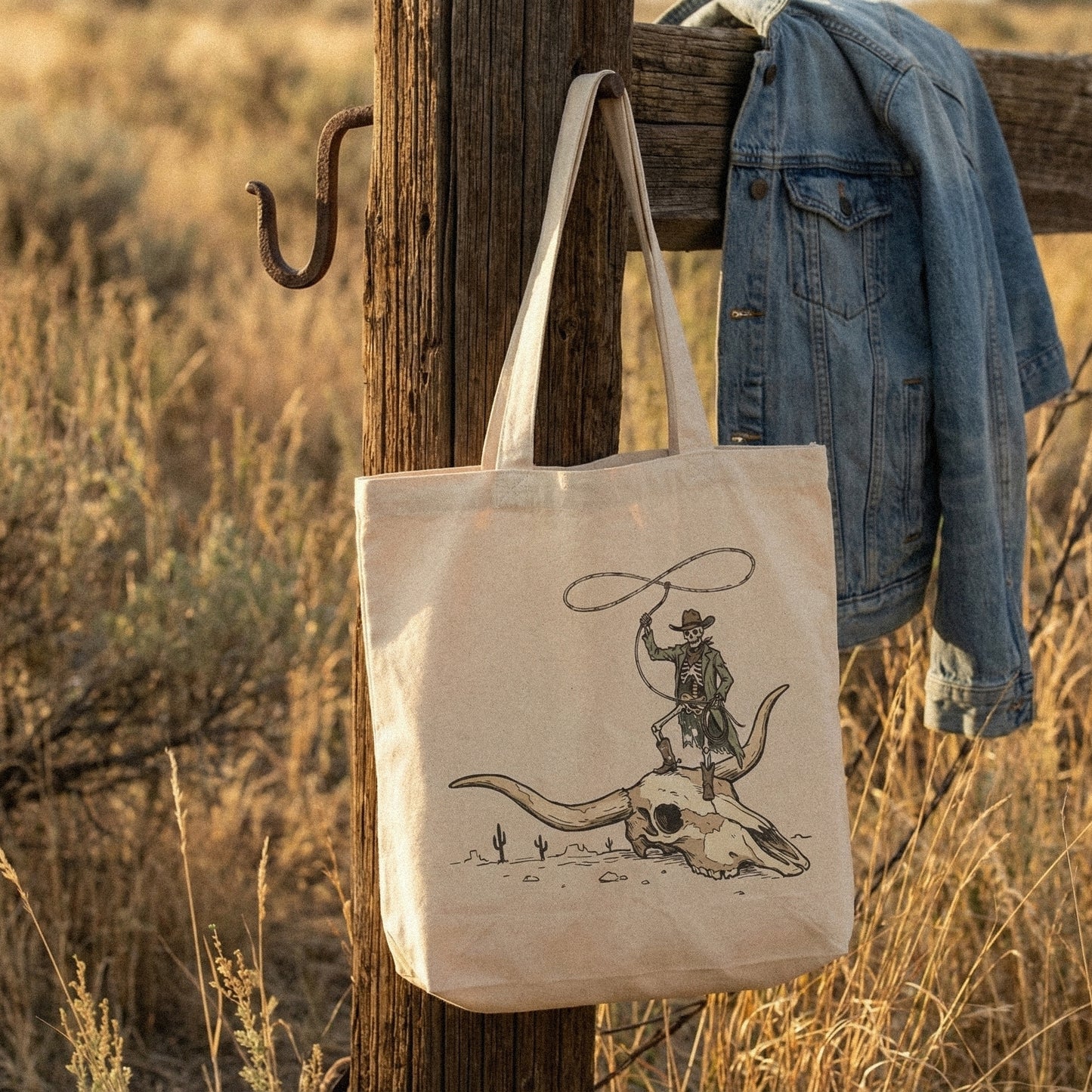 Cowboy Skeleton on Longhorn Skull PNG, Western Art - 300 DPI Design for