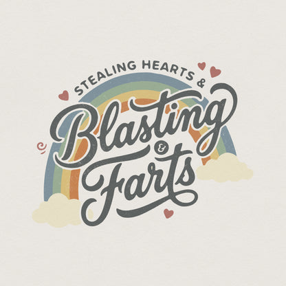 Stealing Hearts & Blasting Farts PNG, Funny Retro Shirt Design - 300 DPI